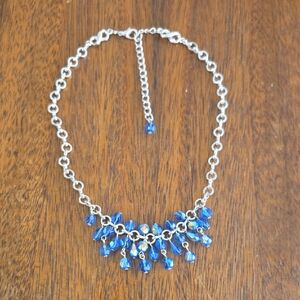 Elegant Blue Crystal Necklace